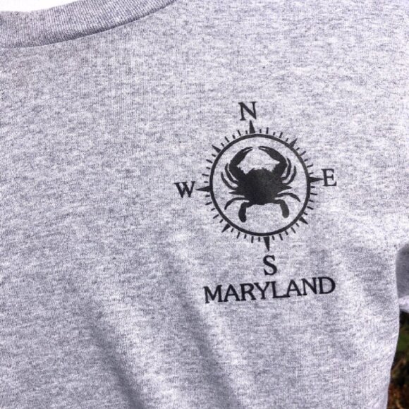 Chesapeake Bay Maryland Map Short Sleeve T-Shirt - NEW Fast Ship - Picture 2 of 5